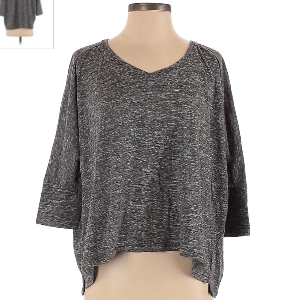 Ann Taylor Loft Heathered Grey Top Women's Small S Dolman Sleeves Flowy Cute EUC